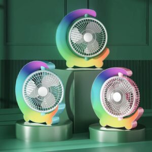 portable mini fan usb charging silent desktop led lights camping fan consumer electronics fan oem