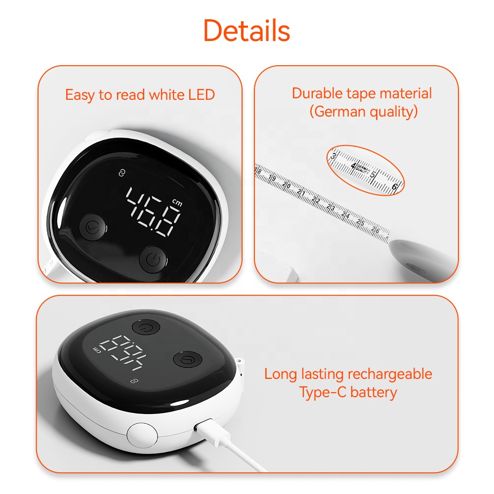 smart electronic retractable tape auto lock support different body parts measurement smart electronic retractable tape auto lock support different body parts measurement