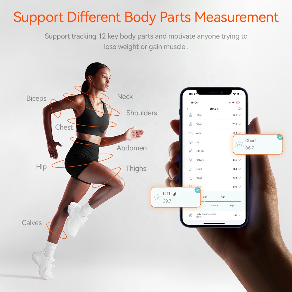smart electronic retractable tape auto lock support different body parts measurement smart electronic retractable tape auto lock support different body parts measurement