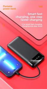 wholesale gift powerbank with 20000mah large capacity convenient mobile power customized logo plastic