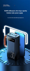 solar powerbank fast charging 15w portable battery charging 30000mah solar power bank support customize