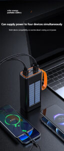solar powerbank fast charging 15w portable battery charging 30000mah solar power bank support customize