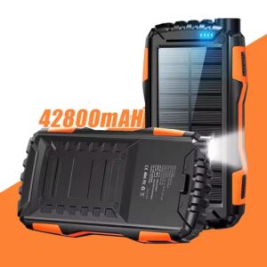 portable solar charger 42800mah 20000mah solar power banks usb input interface for cell phone charging