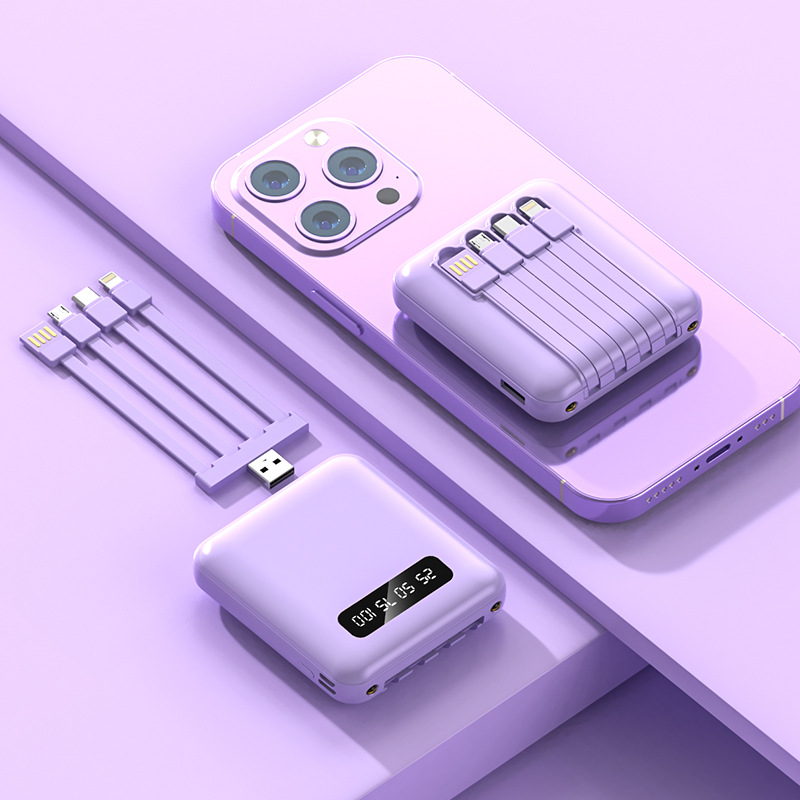 10w led display mini self contained dual type c output power bank with custom logo compact portable gift 10w led display mini self contained dual type c output power bank with custom logo compact portable gift