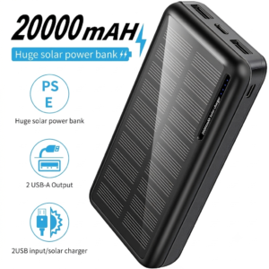 Home portable 20000mah capacity polymer lithium battery daul usb type c solar power bank oem odm support