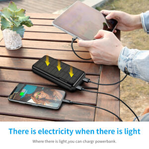 portable 20000mah capacity polymer lithium battery daul usb type c solar power bank oem odm support