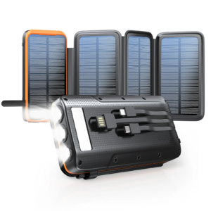 Home 20000mah folding solar panel pd 20w built cables waterproof portable fast charging wireless charging power bank