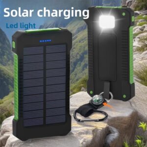 Home outdoor solar charging treasure 10w plastic 10000ma led lamp compass waterproof mobile power customized logo
